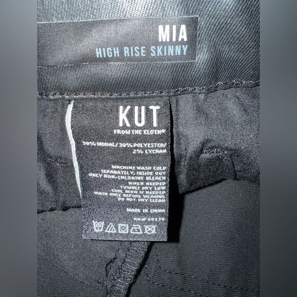 Kut from the Kloth “Mia High Rise Skinny” Button Fly Faux Leather Pants Sz 6 #72 - Picture 9 of 9